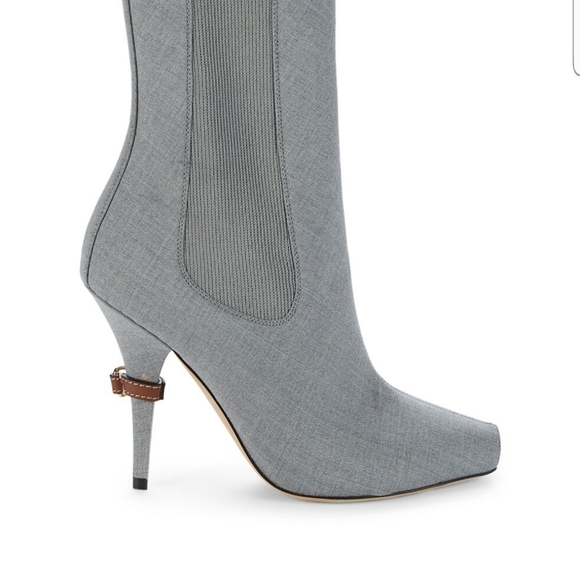 Burberry Kenzi Canvas Peep Toe Booties - Picture 2 of 8